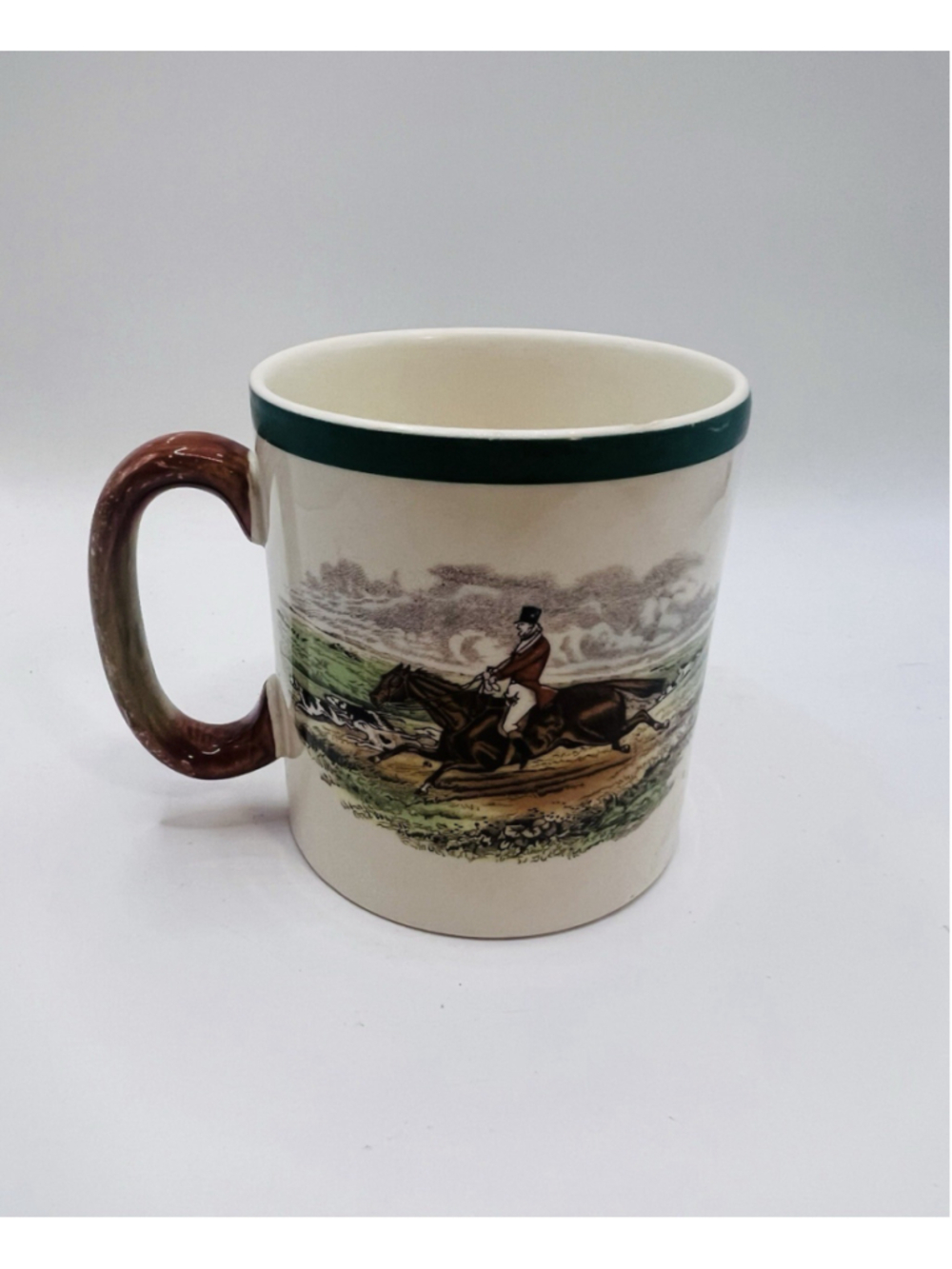 Vintage Spode Taking The Lead Horse Herring Hunt Fox Hunting Mug Green Trim